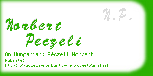 norbert peczeli business card